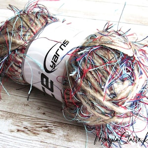 Eyelash multicolor wool yarn, long eyelash yarn for knitting, camel brown multicolor yarn for sale, novelty knitting yarn, Ice yarn 70977.