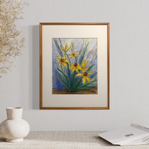 Yellow Daisy Watercolor Painting, Original Watercolor Daisy – Yellow Floral Painting for Home or Gift&quot;, Handmade Yellow Daisy Art