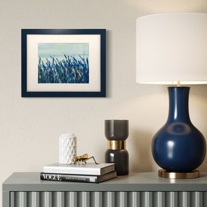 Wildflower Meadow Canvas Painting, Original Blue flower Meadow Painting, Countryside Flower Painting