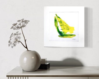 Sailboat abstract Acrylic Painting, Hand-painted Nautical Art, Unique Boat Artwork, Framed Sailboat Acrylic Art
