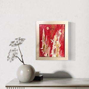 Vibrant Red Abstract Painting - Handmade Artwork for Home Decor, Bold Red Abstract Canvas - Unique Wall Art for Modern Interiors