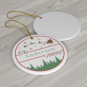 Personalized Family Ceramic Ornament, Christmas Ornament