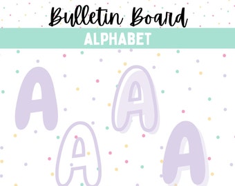 Purple Classroom Banner Letters Full Alphabet | Classroom Decor | Printable Classroom Letters | Teacher Printable | Bulletin Board ABC's