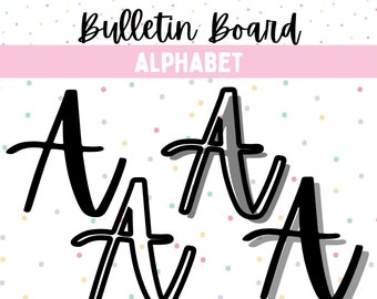 Black Classroom Banner Letters Full Alphabet | Classroom Decor | Printable Classroom Letters | Teacher Printable | Bulletin Board ABC's