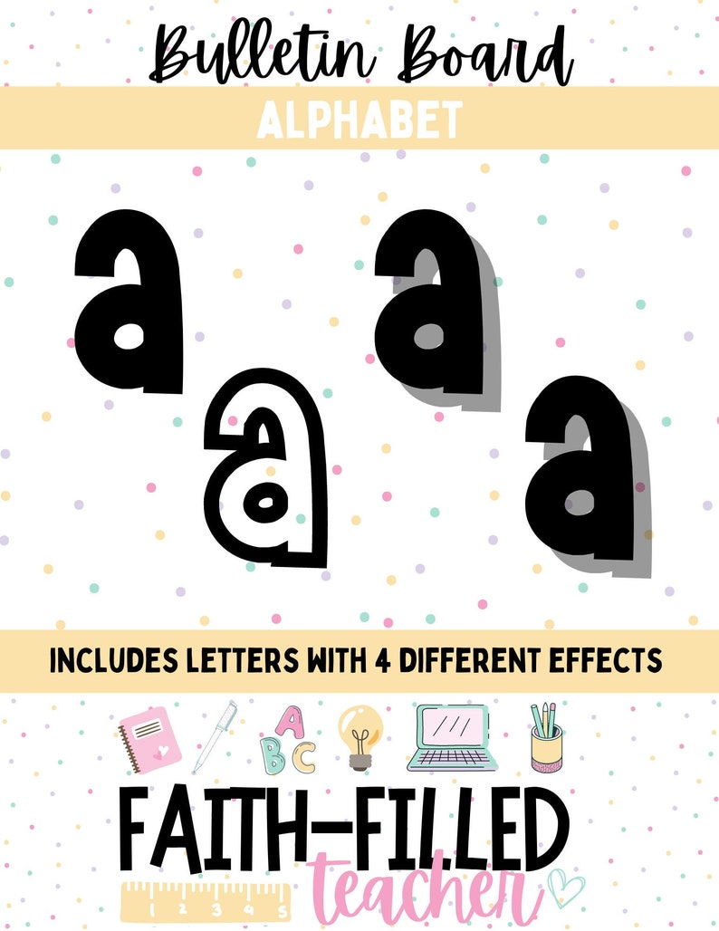 Black Classroom Banner Letters Full Alphabet Classroom Decor Printable