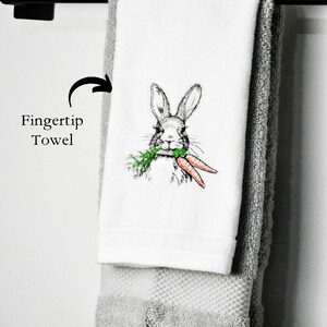 JarThenaAMCS 2Pcs Easter Bunny Hand Towels - Cotton Embroidered Kitchen & Bath Towels, 29.5 X 13.7 Inch, With Ribbons - View #8