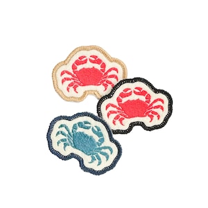 Dungeness Crab Patch - Iron on Applique Inspired by the Oregon Coast Beaches - For Bags, Backpacks, Jeans, Jackets - Great Gift under 10