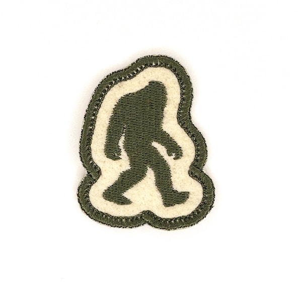 Bigfoot Iron On Patch, Sasquatch silhouette forest patch perfect for backpacks, bags, jeans, jackets, classic big foot walking