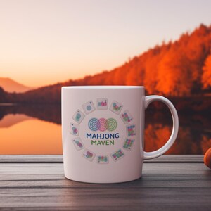 Mahjong Maven Mug, Colorful Tiles Coffee Cup image 11