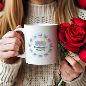 Mahjong Maven Mug, Colorful Tiles Coffee Cup image 7