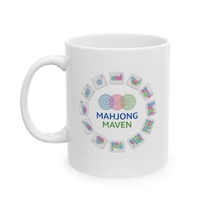 Mahjong Maven Mug, Colorful Tiles Coffee Cup image 1