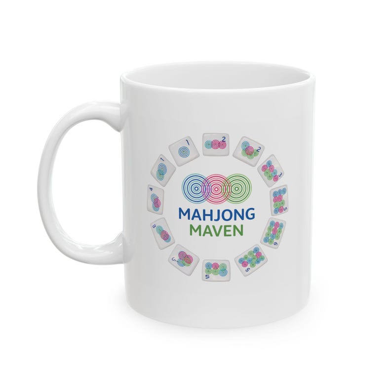Mahjong Maven Mug, Colorful Tiles Coffee Cup image 1