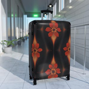 Floral Travel Suitcase, Stylish Luggage, Unique Suitcase for Travel, Floral Design Carry-On, Suitcase