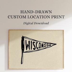 Benutzerdefinierte Ort Druck | Wähle aus 6 handgezeichneten Designs | Digitaler Download | Personalisierte Stadt oder Stadt Poster