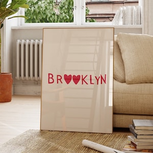 Brooklyn Art Print Brooklyn NY Wall Art Brooklyn New York Poster Brooklyn Poster Minimalist Brooklyn Print NYC Digital Download 1 Print