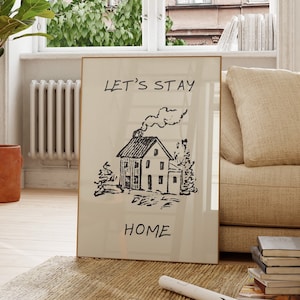 Vintage House Print Funny Introvert Poster Trendy Living Room Decor Cute Quote Art Aesthetic Apartment Wall Art Digital Download 1 Print