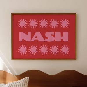 Impresión retro de Nashville, decoración de Nashville, TN, póster con tipografía audaz, arte de pared para apartamento de Nashville, descarga digital, 1 impresión horizontal