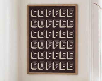 Retro Coffee Typography Print (Digital Download)