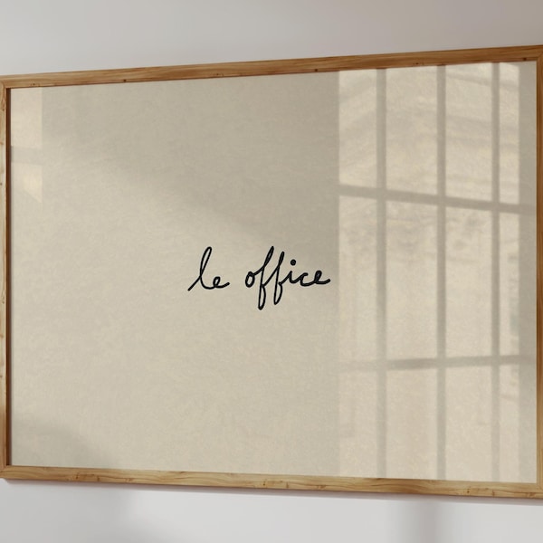 Le Office Print, Minimalist Office Decor, Above Desk Poster, Funny Work Wall Art (Digital Download, Horizontal)