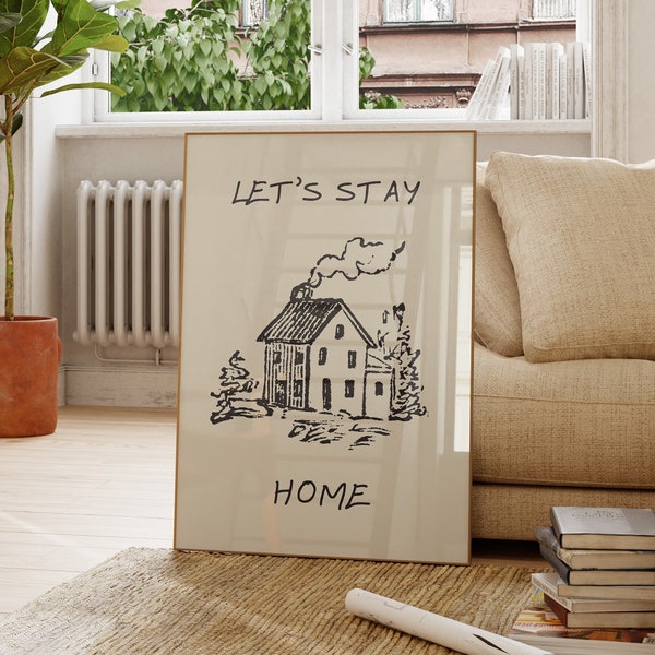 Vintage House Print Funny Introvert Poster Trendy Living Room Decor Cute Quote Art Aesthetic Apartment Wall Art Digital Download 1 Print