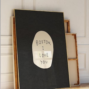 Minimalist Boston Print: Handwritten Wall Art (Digital Download)