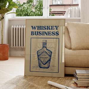 Funny Whiskey Print Bar Art Print Vintage Liquor Poster Bar Cart Wall Art Bar Printable Art Drinks Wall Decor Pun Digital Download 1 Print