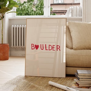 Boulder impresión Boulder CO cartel Colorado arte impresión minimalista corazón decoración Boulder Colorado pared arte lindo arte de moda descarga digital 1 impresión