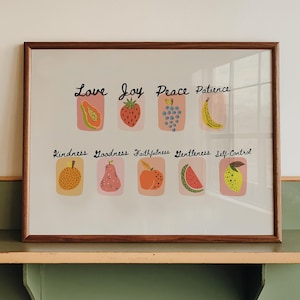 Fruit of the Spirit Print: Colorful Christian Decor (Digital Download, Horizontal)