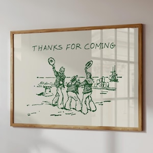 Tack för att du kom, trendig entrékonst, vintage nautisk affisch (digital nedladdning, horisontell)