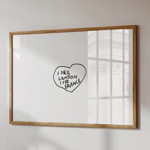 Funny Bathroom Print I See London I See France Poster Quirky Bathroom Decor Cute Bathroom Wall Art Digital Download 1 Horizontal Print