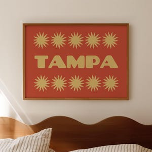 Retro Tampa Typography Print: Bold Florida Wall Art (Digital Download, Horizontal)