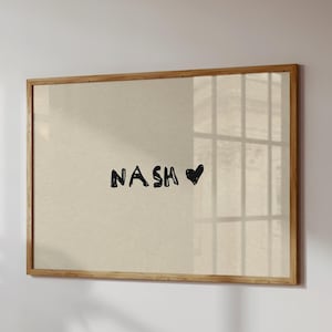 Minimalist Nashville Print: Trendy Handwritten Apartment Decor (Digital Download, Horizontal)