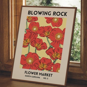 Blowing Rock North Carolina Print Blowing Rock Poster Blowing Rock NC Art Boone NC Flower Market Wall Art Digital Download 1 Print