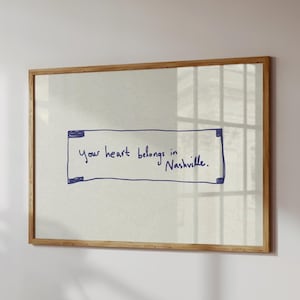 Nashville Fortune Cookie Print: Handdrawn TN Wall Art (Digital Download, Horizontal)