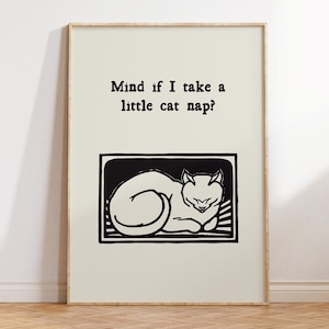 Vintage Katze Kunstdruck, Trendy Schlafzimmer Dekor (Digitaler Download)