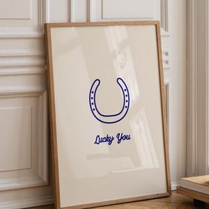 Impresión "Lucky You", póster de herradura, arte minimalista para el muro occidental (descarga digital)