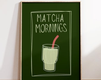Matcha Art Print: Modern Kitchen Decor, Trendy Coffee Bar Art (Digital Download)