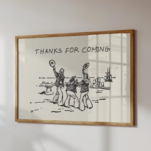 Thanks For Coming Print Vintage Sailor Poster Trendy Living Room Decor Cute Quote Art Aesthetic Horizontal Print Digital Download 1 Print