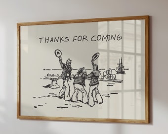 Thanks For Coming Print Vintage Sailor Poster Trendy Living Room Decor Cute Quote Art Aesthetic Horizontal Print Digital Download 1 Print