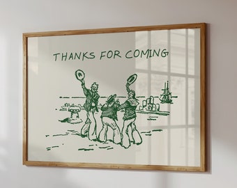 Thanks For Coming Print Vintage Sailor Poster Trendy Entryway Decor Cute Quote Art Aesthetic Horizontal Print Digital Download 1 Print