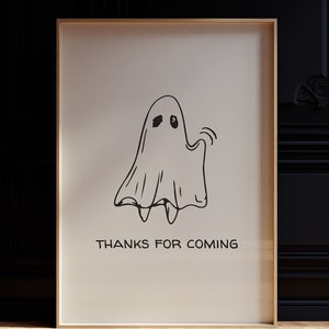 Danke fürs Kommen Print Süßer Geist Poster Gästehaus Dekor Trendige Halloween Wandkunst Lustiger Eingang Print Gruselig Digitaler Download 1 Druck