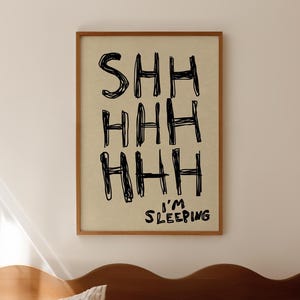 Grappige slapende print boven bed artwork Sleep Lovers Wall Art handgeschreven print trendy slaapkamer decor NAP poster digitale download 1 print