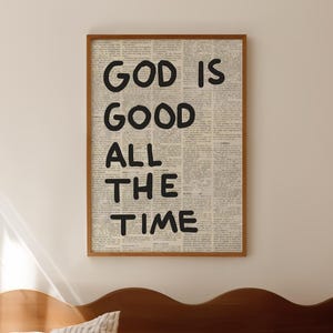 Wydruk gazety „Bóg jest dobry”: neutralna chrześcijańska sztuka ścienna (do pobrania w wersji cyfrowej)