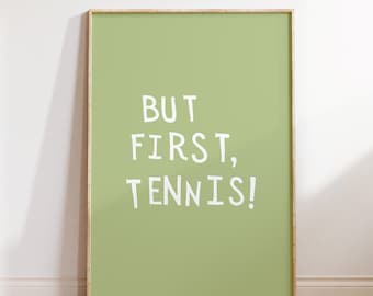 Stampa con citazione sul tennis, arte murale sportiva (download digitale)