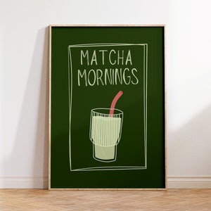 Green Matcha Print Trendy Kitchen Decor Matcha Wall Art Coffee Bar Decor Green Tea Art Print Coffee Shop Decor Digital Download 1 Print