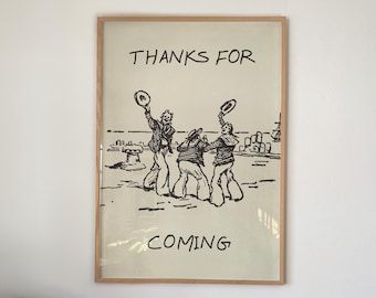 Thanks for Coming Print Funny Retro Sailor Poster Nautical Guest Room Sign Trendy Beach House Wall Art Guest Room Poster Digital Download