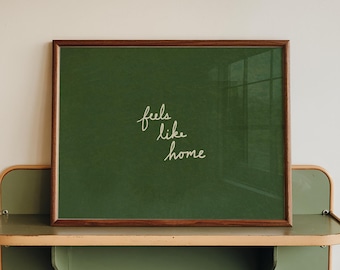 Feels Like Home Print: Hand-Drawn Typography Poster (Digital Download, Horizontal)
