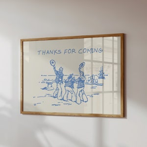 Thanks For Coming Print Vintage Sailor Poster Trendy Entryway Decor Cute Quote Art Aesthetic Horizontal Print Digital Download 1 Print