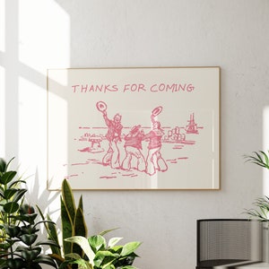 Thanks For Coming Print Vintage Sailor Poster Trendy Living Room Decor Cute Quote Art Aesthetic Horizontal Print Digital Download 1 Print image 1