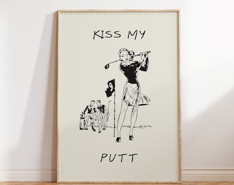 Vintage Golf Print Female Golfer Poster Funny Feminine Wall Art Vintage Golf Art Golfing Home Decor Golf Pun Art Digital Download 1 Print